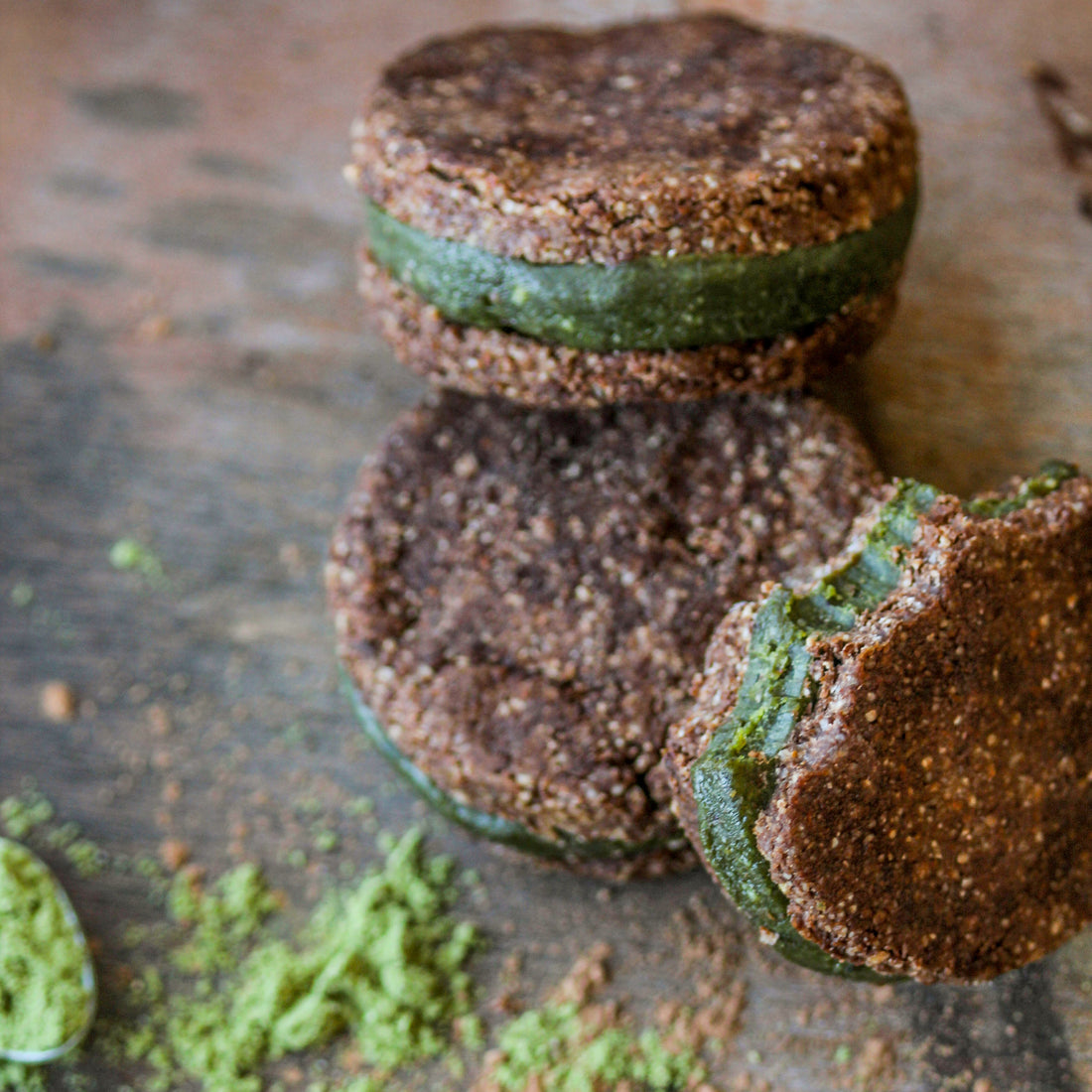 Chocolate Almond Cookies With Cashew Creme Filling